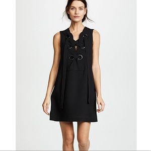 English Factory Lace Up Little Black Dress